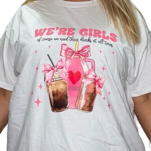Handmade💋 Womans iced coffee tee shirt “we’re girls”